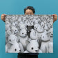 Artist Luke Chueh holding up Maximum Bearage edition of Crowded
